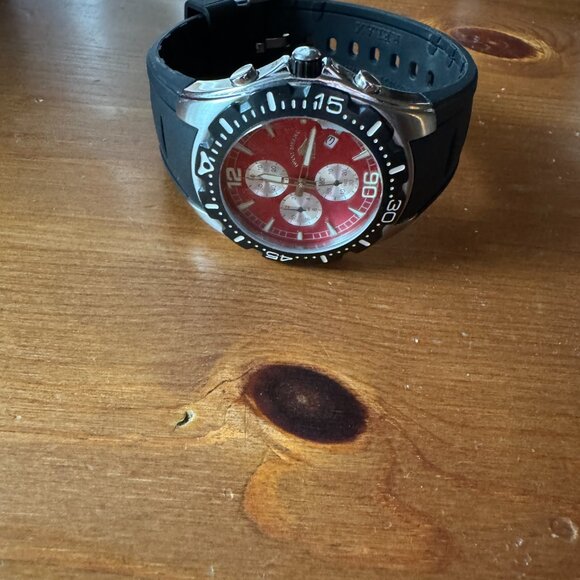 Tommy Bahama RLX1006 BEACH CRUISER Chronograph Red Black Polyurethane StrapWatch - Picture 9 of 13